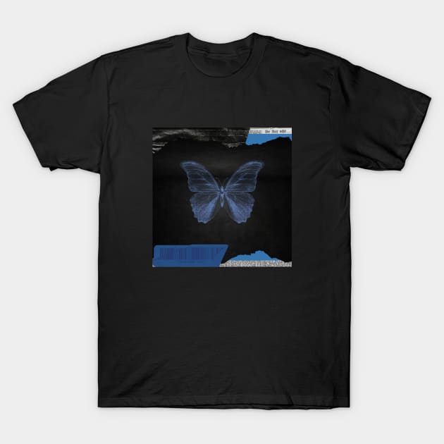Blue butterfly T-Shirt by aholic